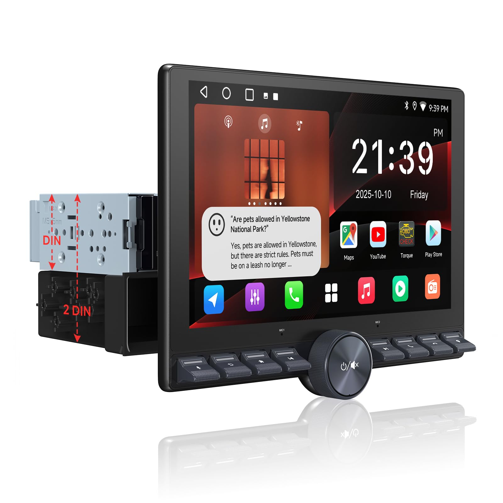 10.1インチ ヘッドユニット USB DVD SD CD　2DIN Amazon.com: ATOTOOUT Single/Double Din Car Stereo - 10.1